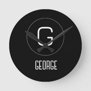 Customizable personal name logo  round clock