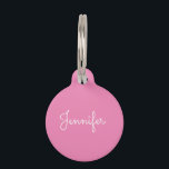 Customizable personal name, Personal name Pet ID Tag<br><div class="desc">Customizable personal name, Personal name, monogram, Jennifer, calligraphic names, initials, birthday gifts</div>