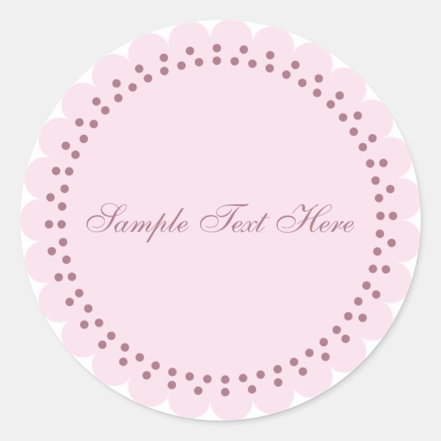 Customizable personalise beauty delicate pink classic round sticker (Front)