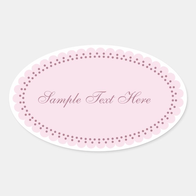 Customizable personalise beauty elegant pink oval oval sticker (Front)