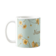 Customizable Personalize Floral Coffee Tea Cup Mug