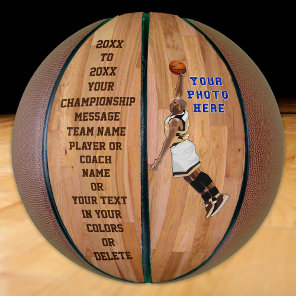 Customizable Personalized Basketball PHOTO, TEXT