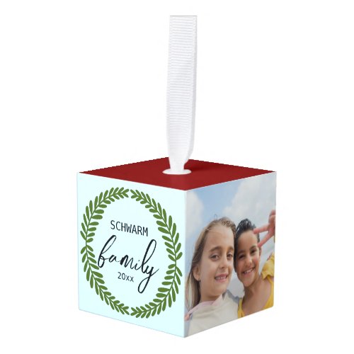 Customizable Personalized Christmas Cube Ornament