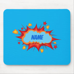 Customizable personalized comic explosion mouse pad