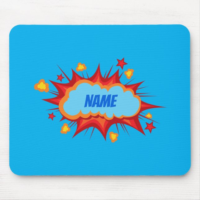 Customizable personalized comic explosion mouse pad (Front)