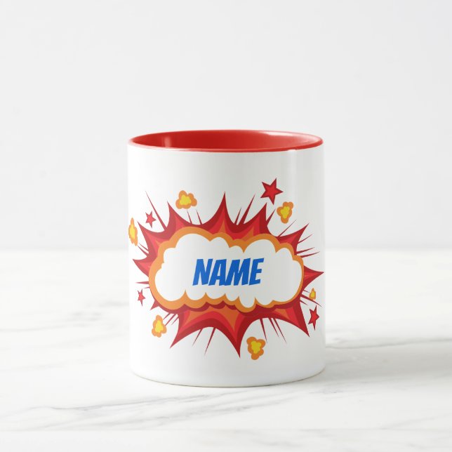 Customizable personalized comic explosion mug (Center)
