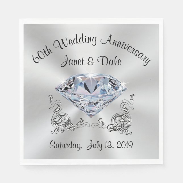 Customizable Personalized Diamond Napkins (Front)