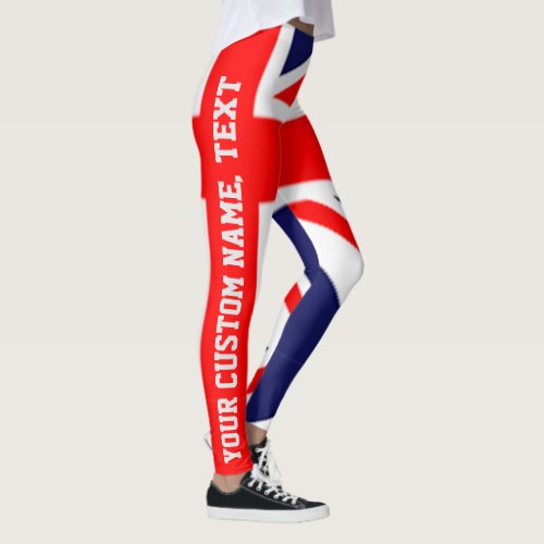 Customizable Personalized England British Flag Leggings