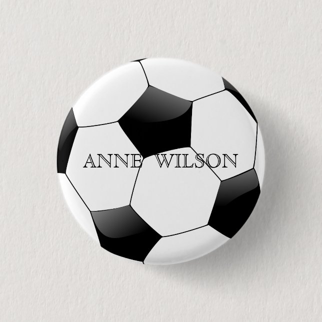 Customizable Personalized Football Soccer Ball Button (Front)
