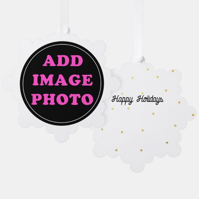 Customizable Personalized Image Photo Ornament Card (Front/Back)