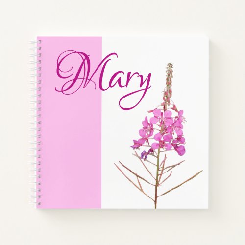 Customizable personalized Mary name purple floral  Notebook