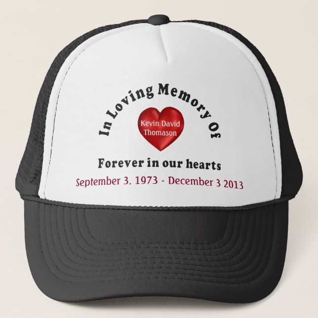 Customizable Personalized Memorial Trucker Hat (Front)