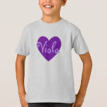 Customizable Personalized Purple Heart Shape T-shirt at Zazzle