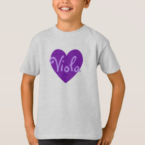 Customizable Personalized Purple Heart Shape T-Shirt
