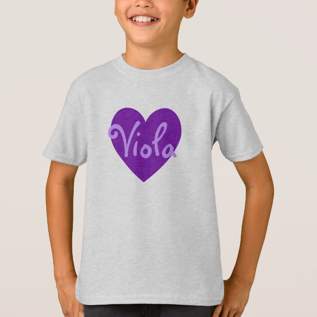 Customizable Personalized Purple Heart Shape T-Shirt (Front)