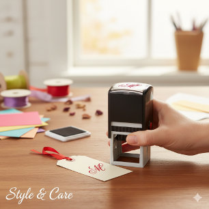 Customizable Personalized Stylish Monogram Self-inking Stamp