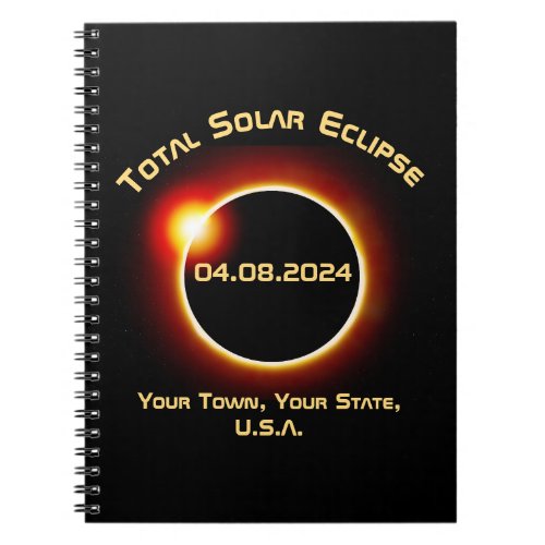 Customizable Personalized TOTAL SOLAR ECLIPSE  Notebook