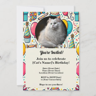 Customizable Pet Birthday Invitation Card
