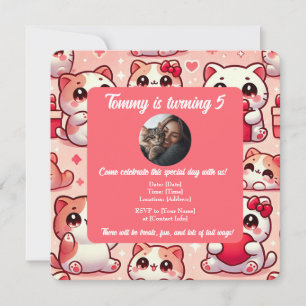 Customizable Pet Birthday Invitation with Photo 