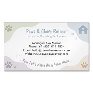 Customizable Pet Boarding Business Card Magnet 