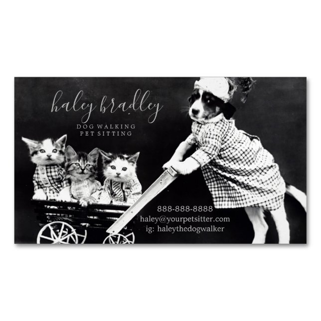 Customizable Pet Dog Cat Sitting Business Card  (Front)