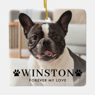 Customizable Pet Dog Memorial Photo Keepsake Ceramic Ornament