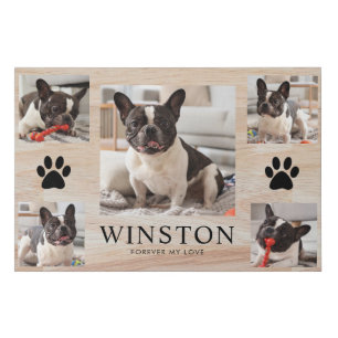 Customizable Pet Dog Memorial Photo Keepsake Faux Canvas Print