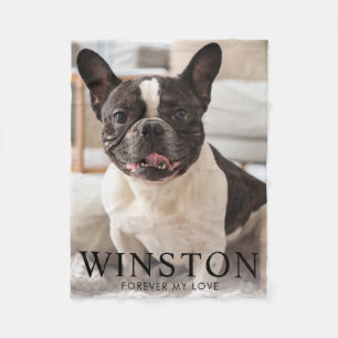 Customizable Pet Dog Memorial Photo Keepsake Fleece Blanket