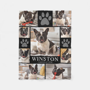 Customizable Pet Dog Memorial Photo Keepsake Fleece Blanket