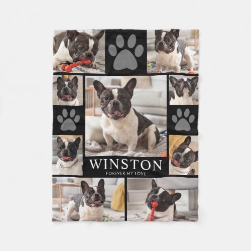 Customizable Pet Dog Memorial Photo Keepsake Fleece Blanket