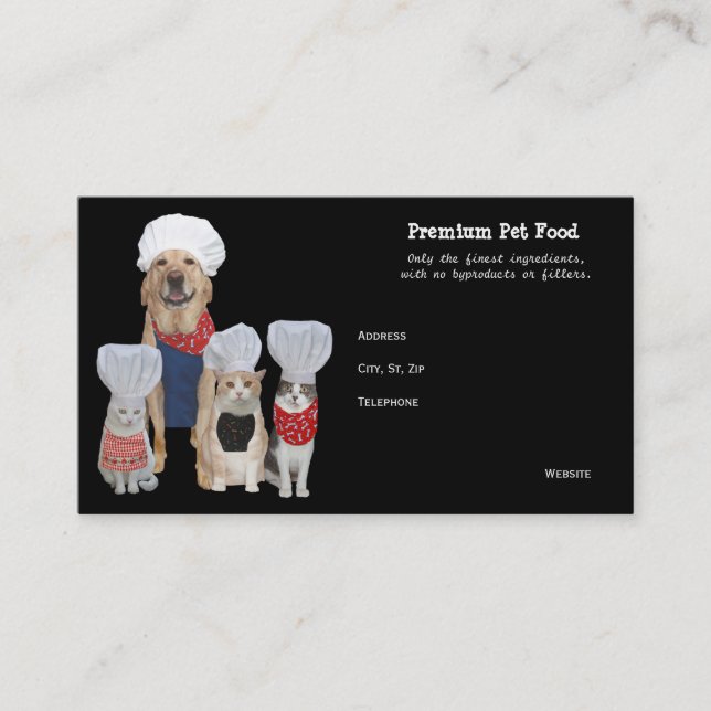 Customizable Pet Food/Treats Business Business Card (Front)