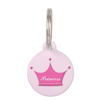 Customizable Pet ID Tag - Princess Crown Design.
