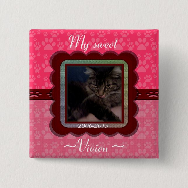 Customizable Pet Memorial  Button (Front)