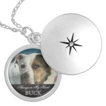 Customizable Pet Memorial Photo Keepsake Round Locket Necklace