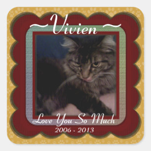 Customizable Pet Memorial Square Sticker