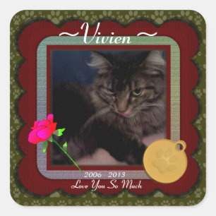 Customizable Pet Memorial Square Sticker