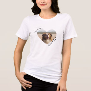 Customizable Pet Mom Heart-Shaped Photo Template Tri-Blend Shirt