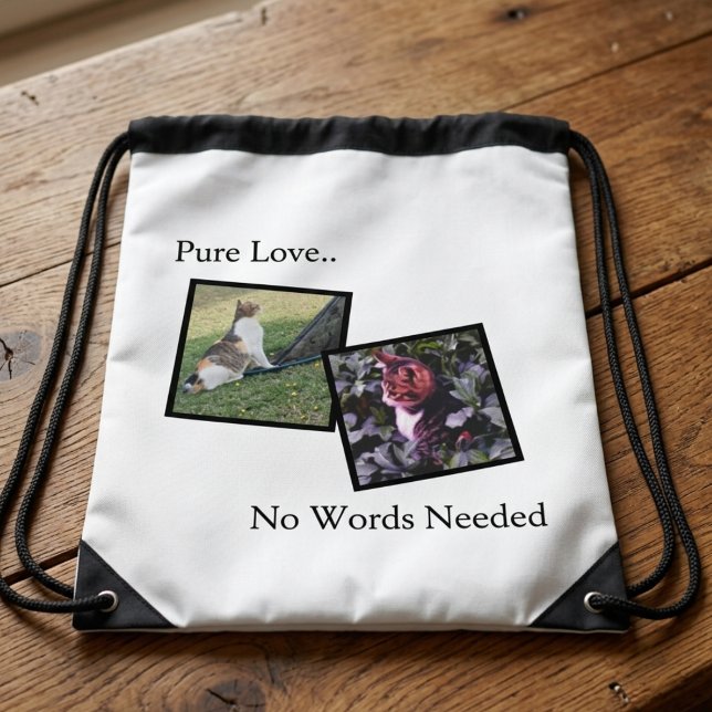 Customizable Pet Photo Drawstring BackPack (Fully customizable drawstring backpack with photos for pet lovers)