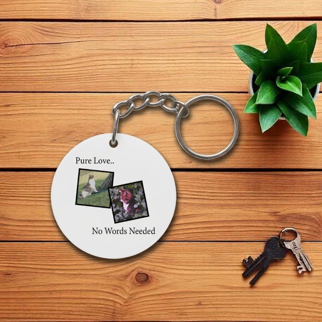 Customizable Pet Photo Keychain (Fully customizable keychain with photos for pet lovers)