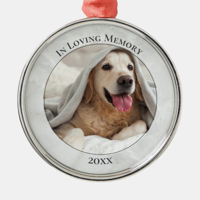 Customizable PET PHOTO MEMORIAL Metal Ornament (Front)