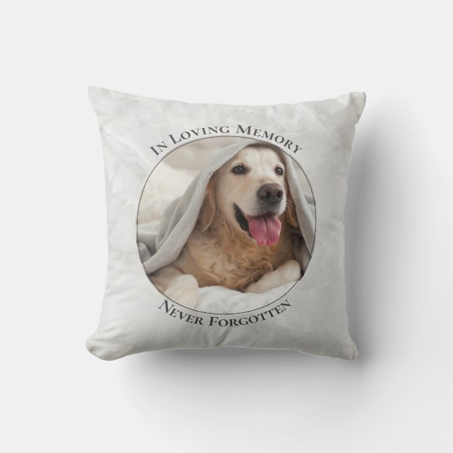 Customizable Pet Photo Memorial Throw Pillow (Front)