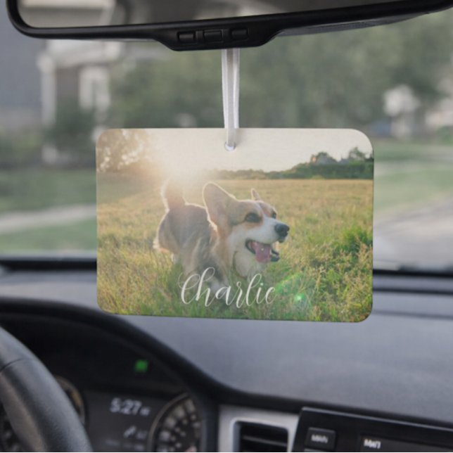 Customizable Pet Photo Template & Text For Name  Air Freshener (Creator Uploaded)