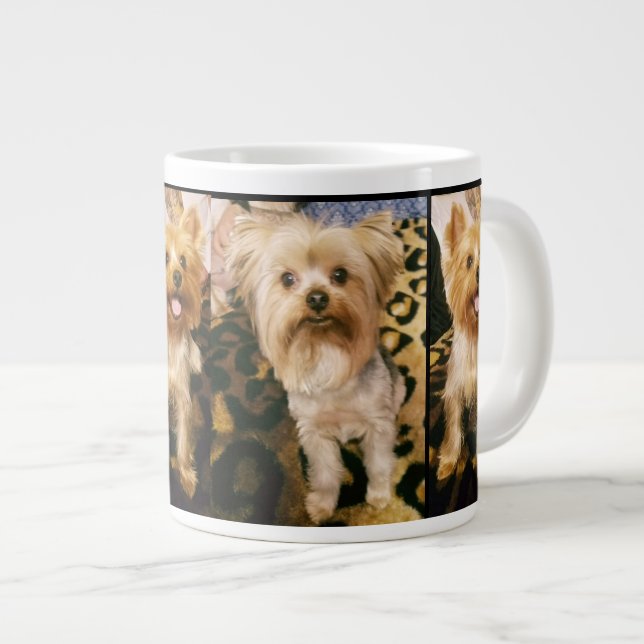 Customizable Pet Pic Jumbo Coffee Mug - Yorkies (Front Right)