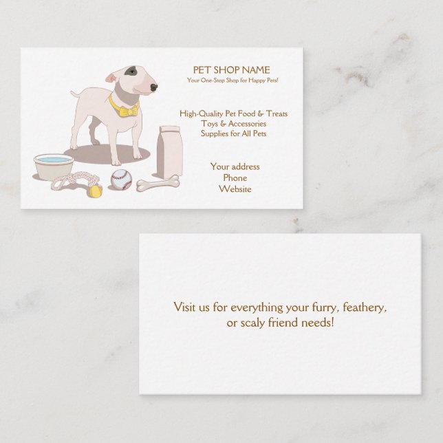 Customizable pet shop business card (Front/Back)