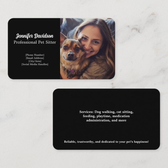 Customizable Pet Sitter Business Card  (Front/Back)
