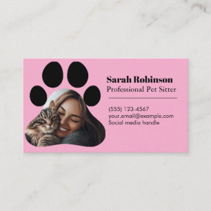 Customizable Pet Sitter Business Card with Photo