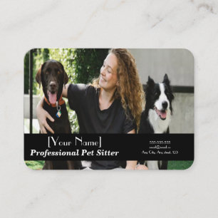 Customizable Pet Sitter Photo, Contact, Services Business Card