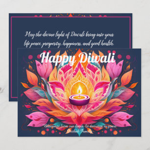Customizable Petals Aglow Diwali Card