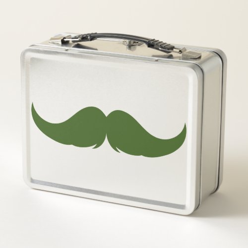Customizable Petite Handlebar Moustache Metal Lunch Box