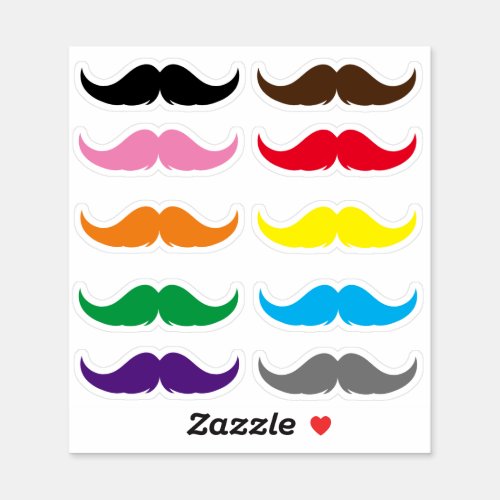 Customizable Petite Handlebar Moustache Set Sticker